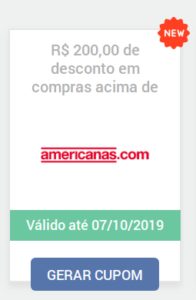 Leia mais sobre o artigo Cupom de Desconto Americanas – Válido até 07/10/2019