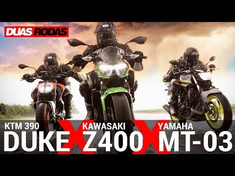 Leia mais sobre o artigo COMPARATIVO | KAWASAKI Z400 x KTM 390 DUKE x YAMAHA MT-03