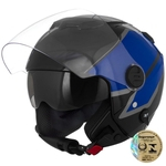 Leia mais sobre o artigo Capacete Aberto Pro Tork New Atomic Superbike Preto E Azul (Entregue por Americanas)