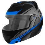 Leia mais sobre o artigo Capacete Escamoteável V-Pro Jet 3 Preto E Azul Pro Tork (Entregue por Americanas)