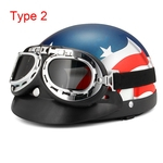 Leia mais sobre o artigo Capacete Unissex para motocicleta DOT Meio Capacete + Óculos Capacete Meio Aberto Estilo Alemão Capacete Retro Fashion 54-60cm Universal (10 Tipos) Serafinee (Entregue por Americanas)